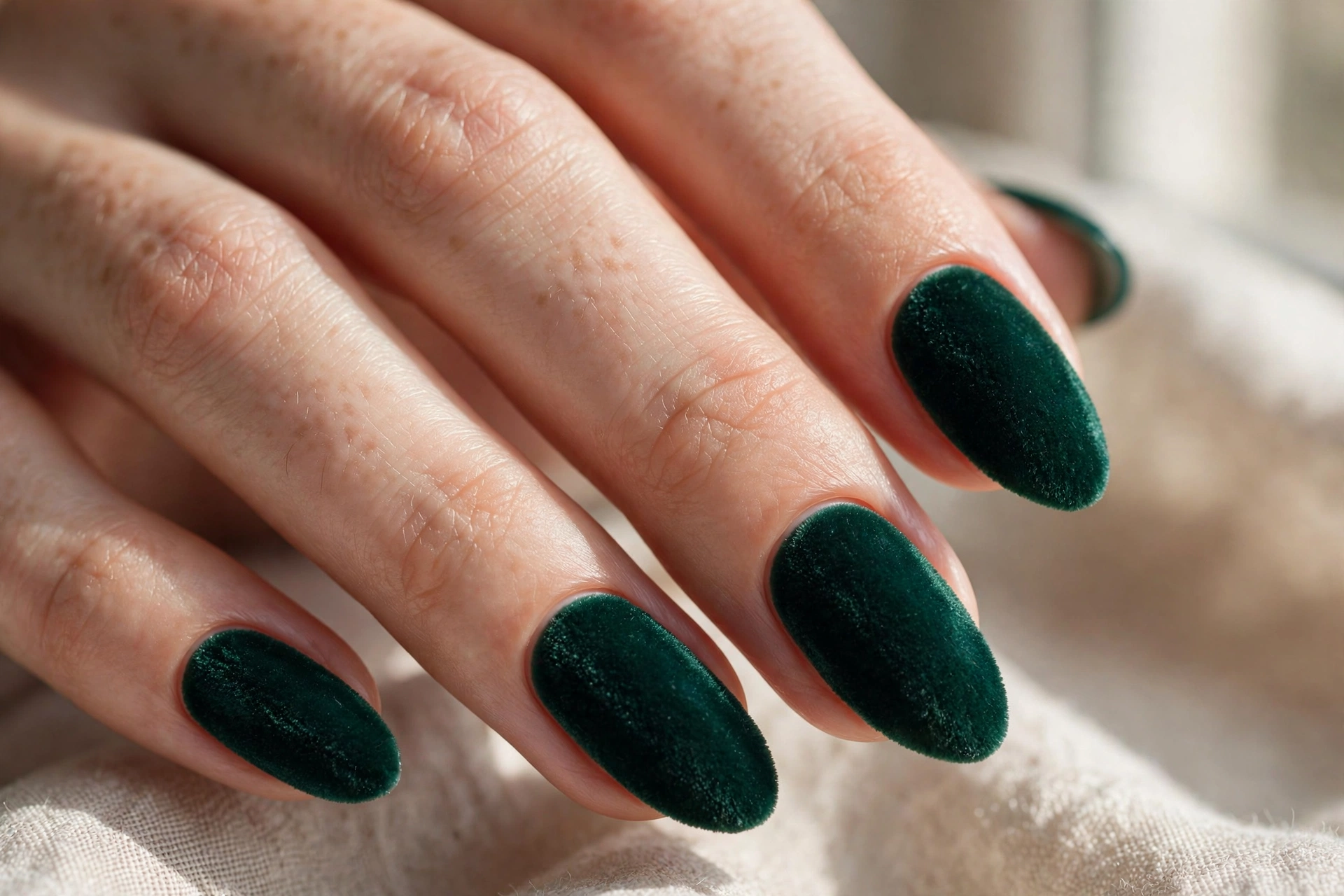 deep emerald velvet nails christmas nail designs