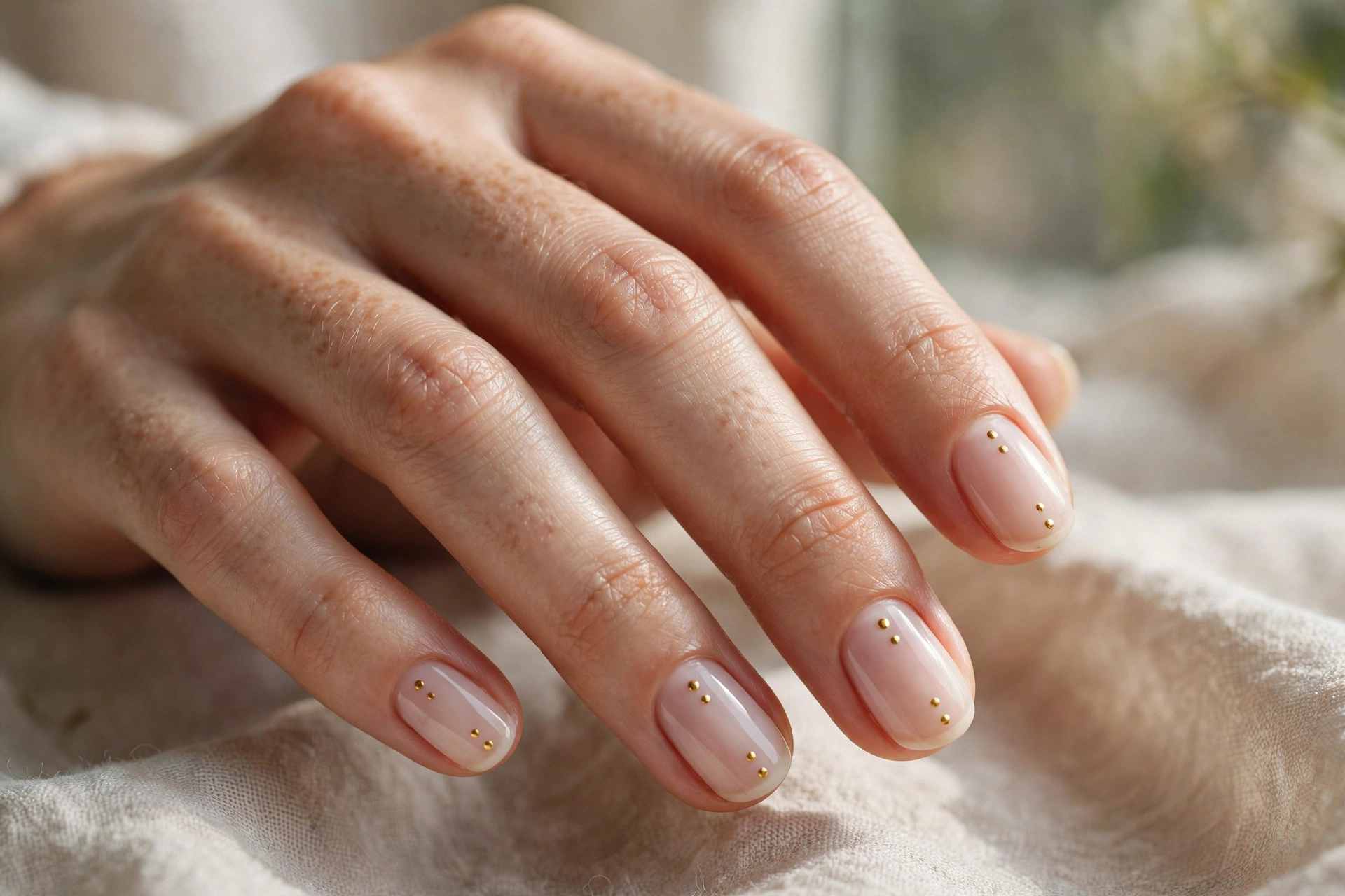 minimalist gold dot nails christmas nail designs