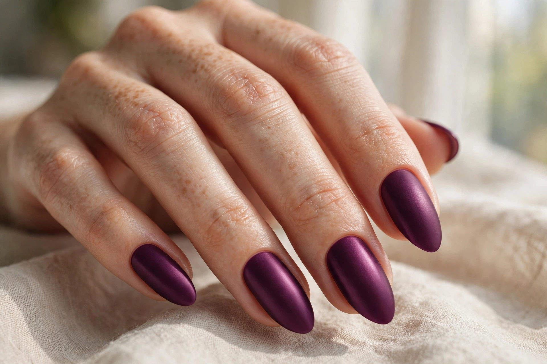 rich plum satin nails christmas nail designs