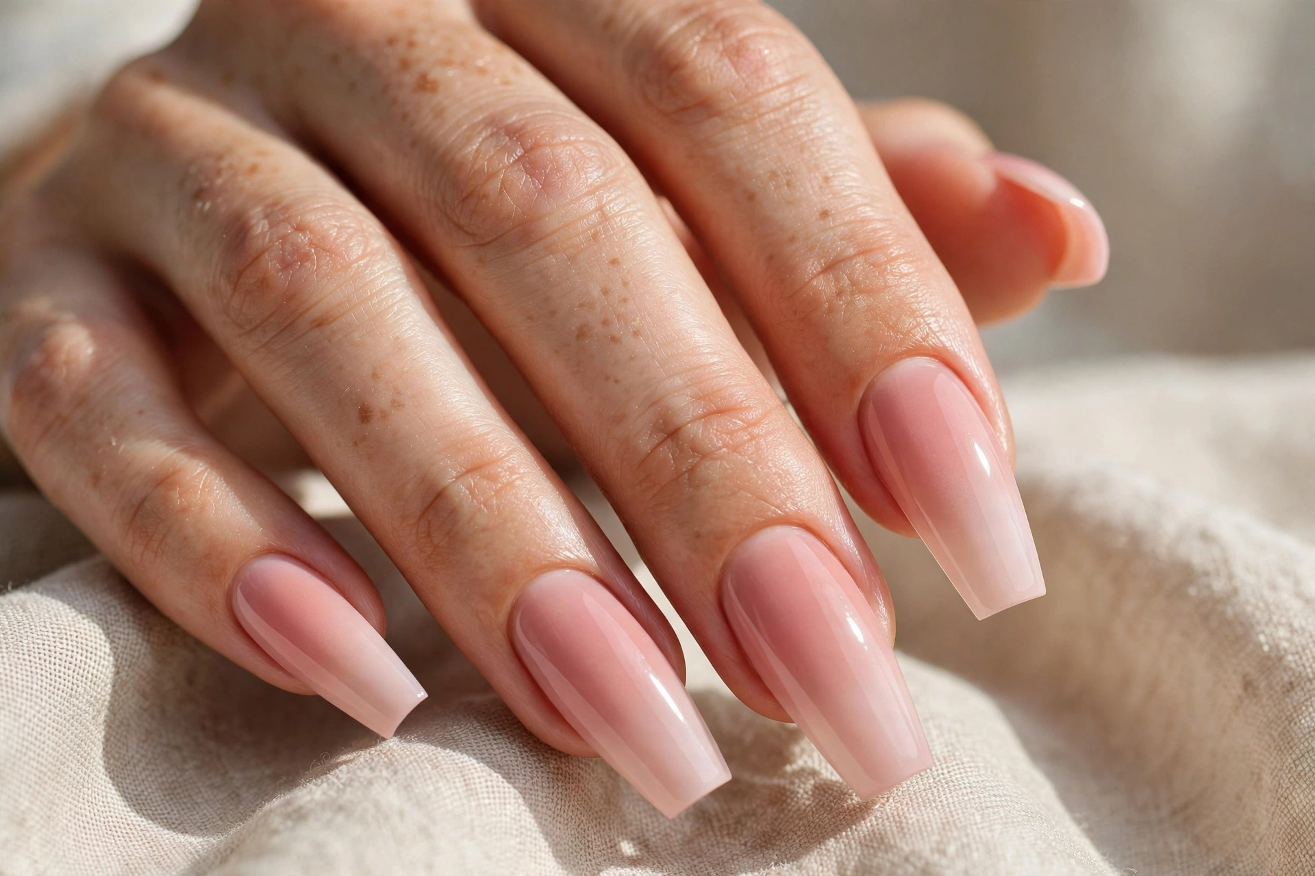 blush ombré coffin nails coffin nail designs