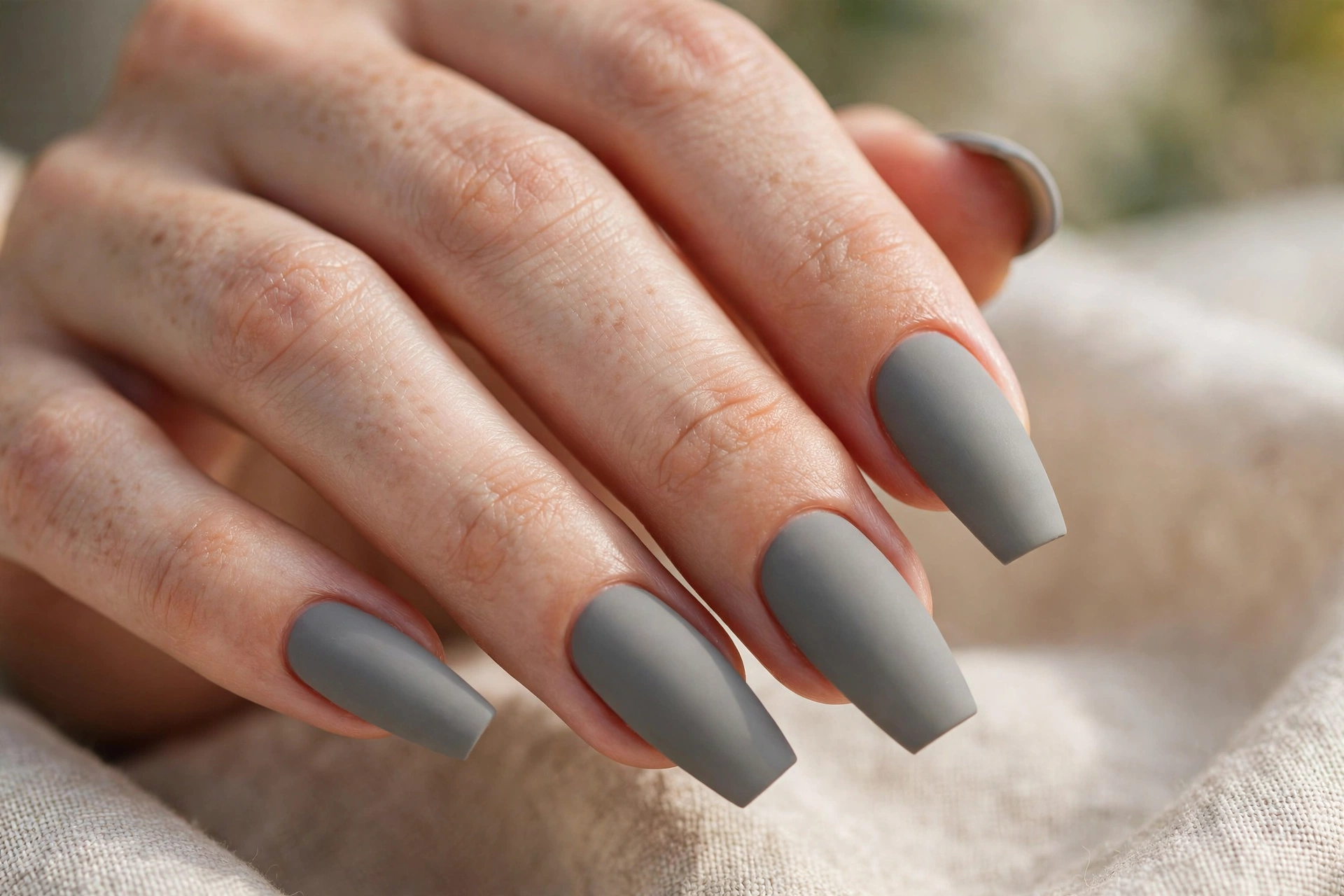 matte grey coffin nails coffin nail designs