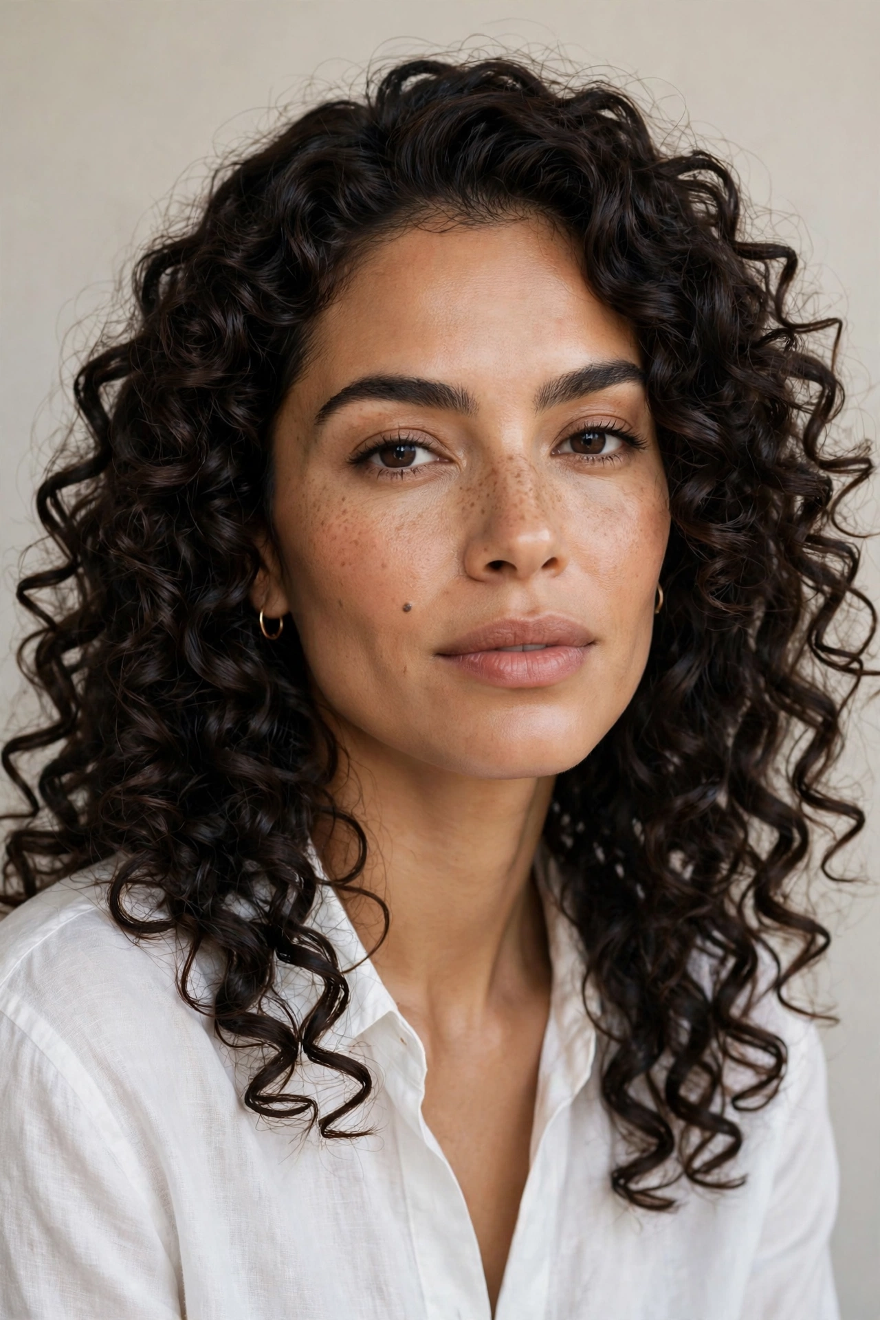 Woman with defined wash-and-go curls, one of the best curly hairstyle ideas for natural hair