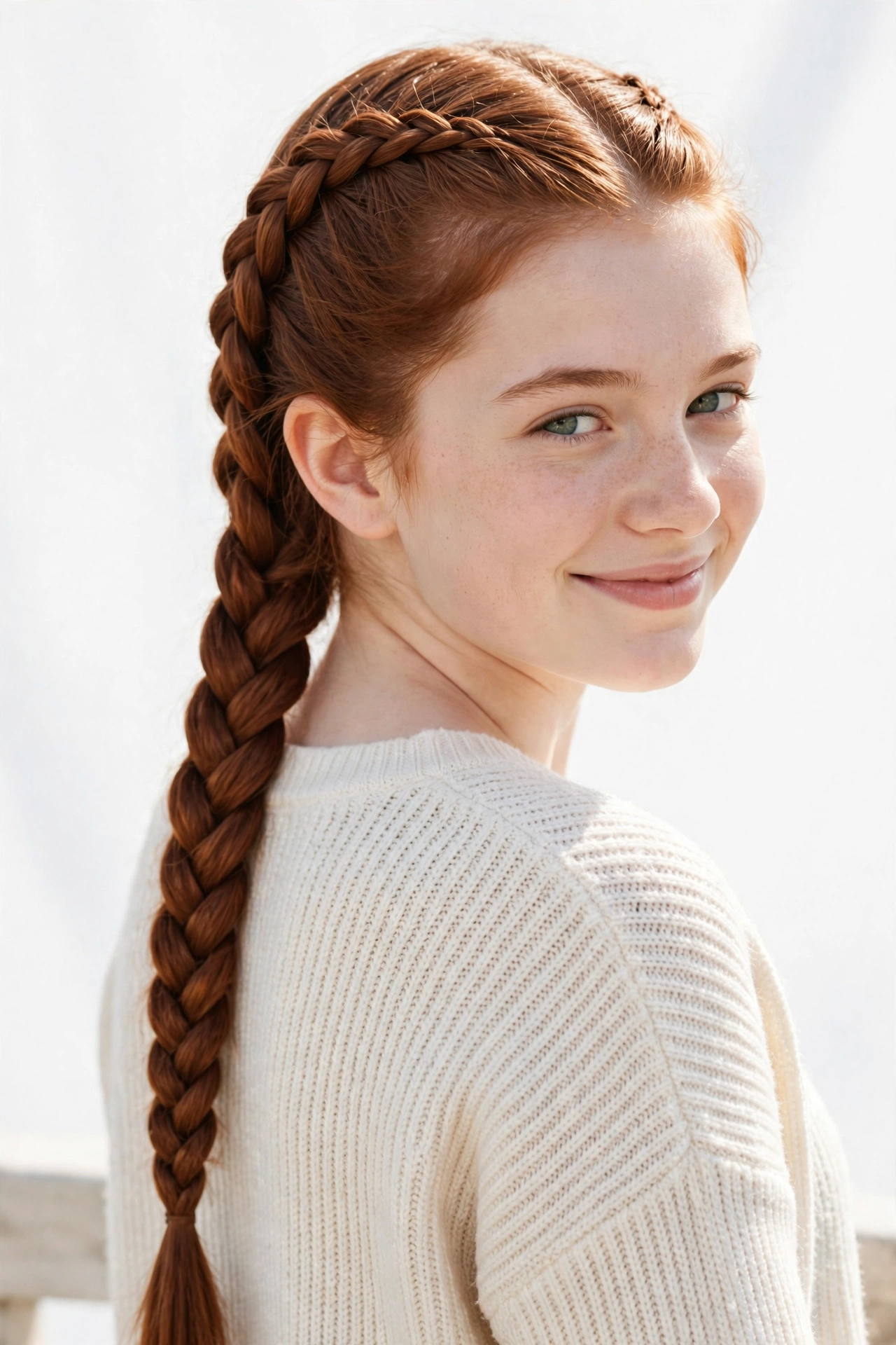 Teen girl with a classic French braid, a timeless school hairstyle