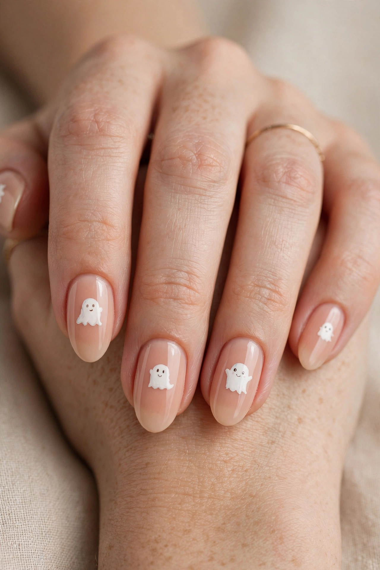 Boo lettering halloween nail designs with cute ghost art and spooky text