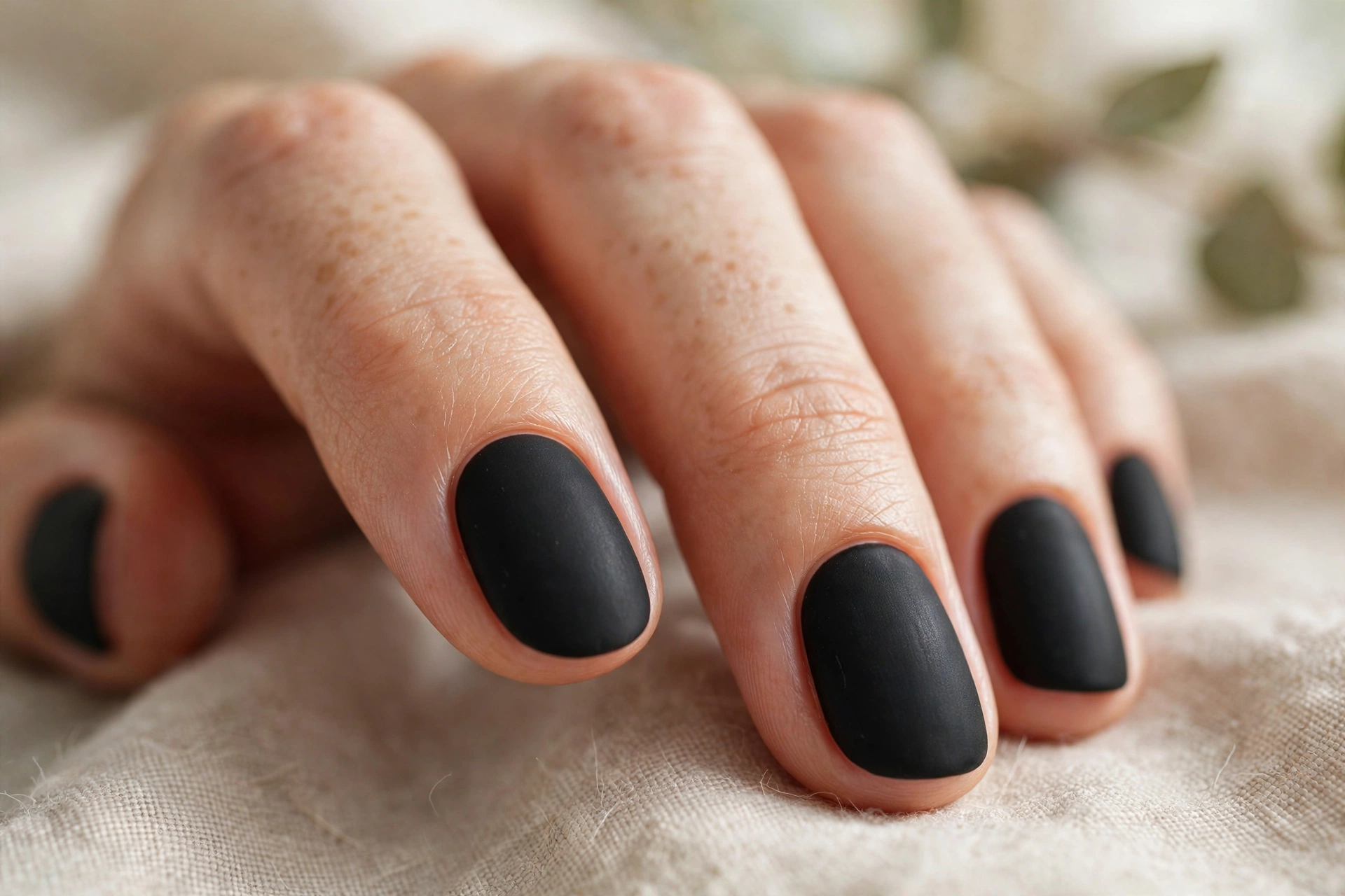 Classic matte black nail designs with velvety flat finish