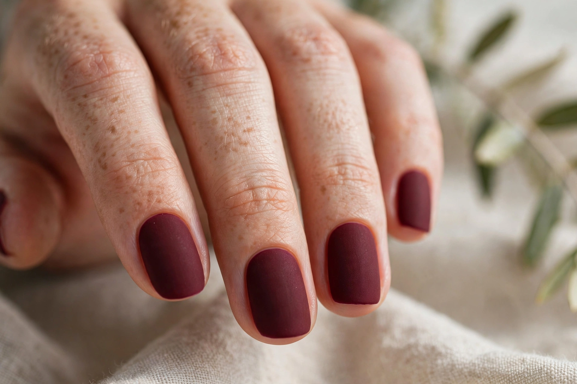 Matte burgundy wine nail designs rich deep red velvety manicure