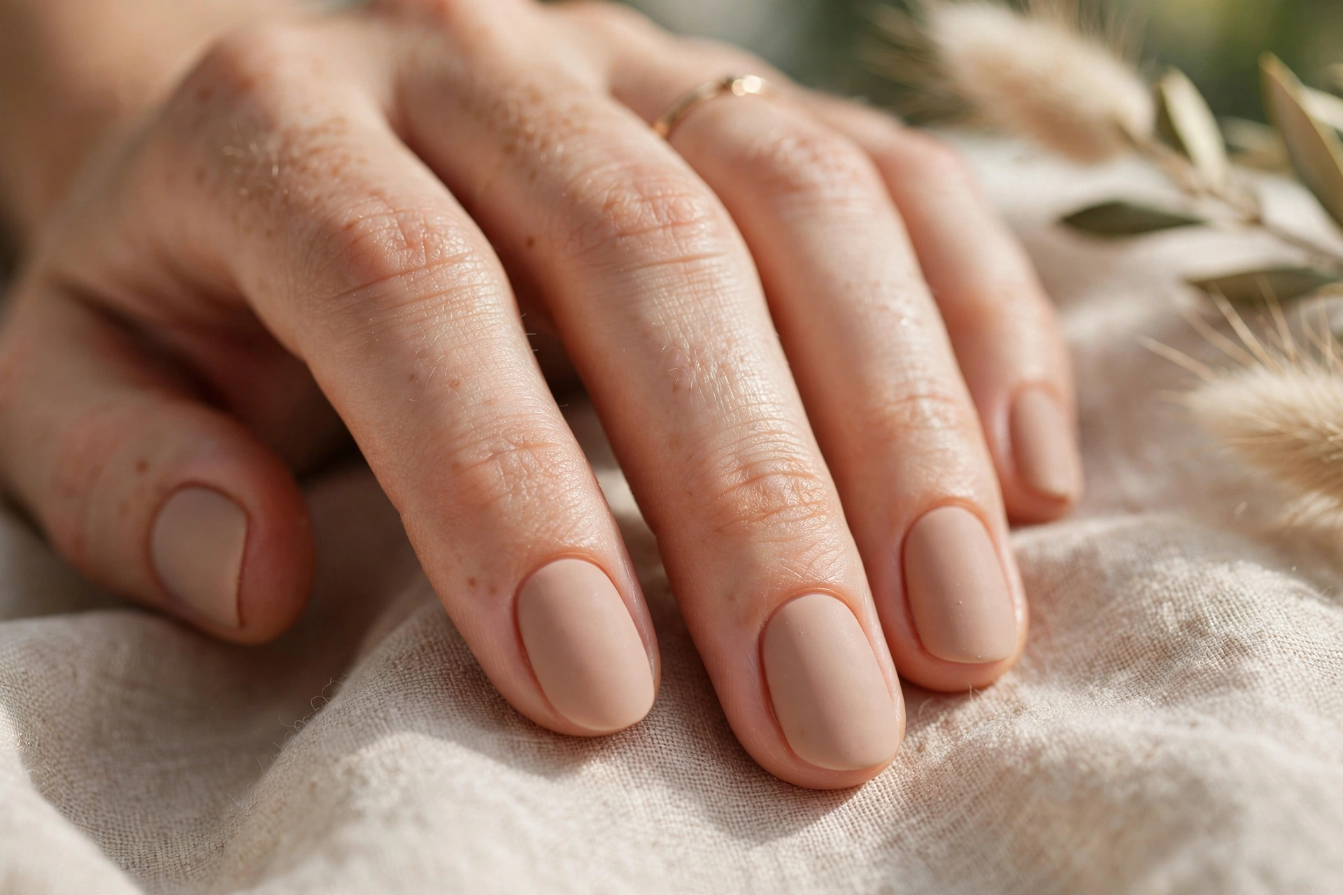Soft matte nude nail designs understated elegant velvety finish