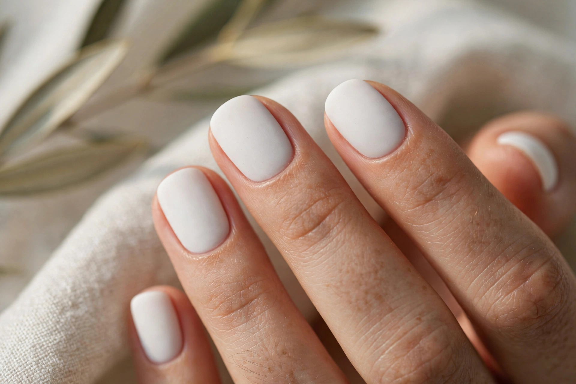 Matte white nail designs clean minimalist velvety manicure