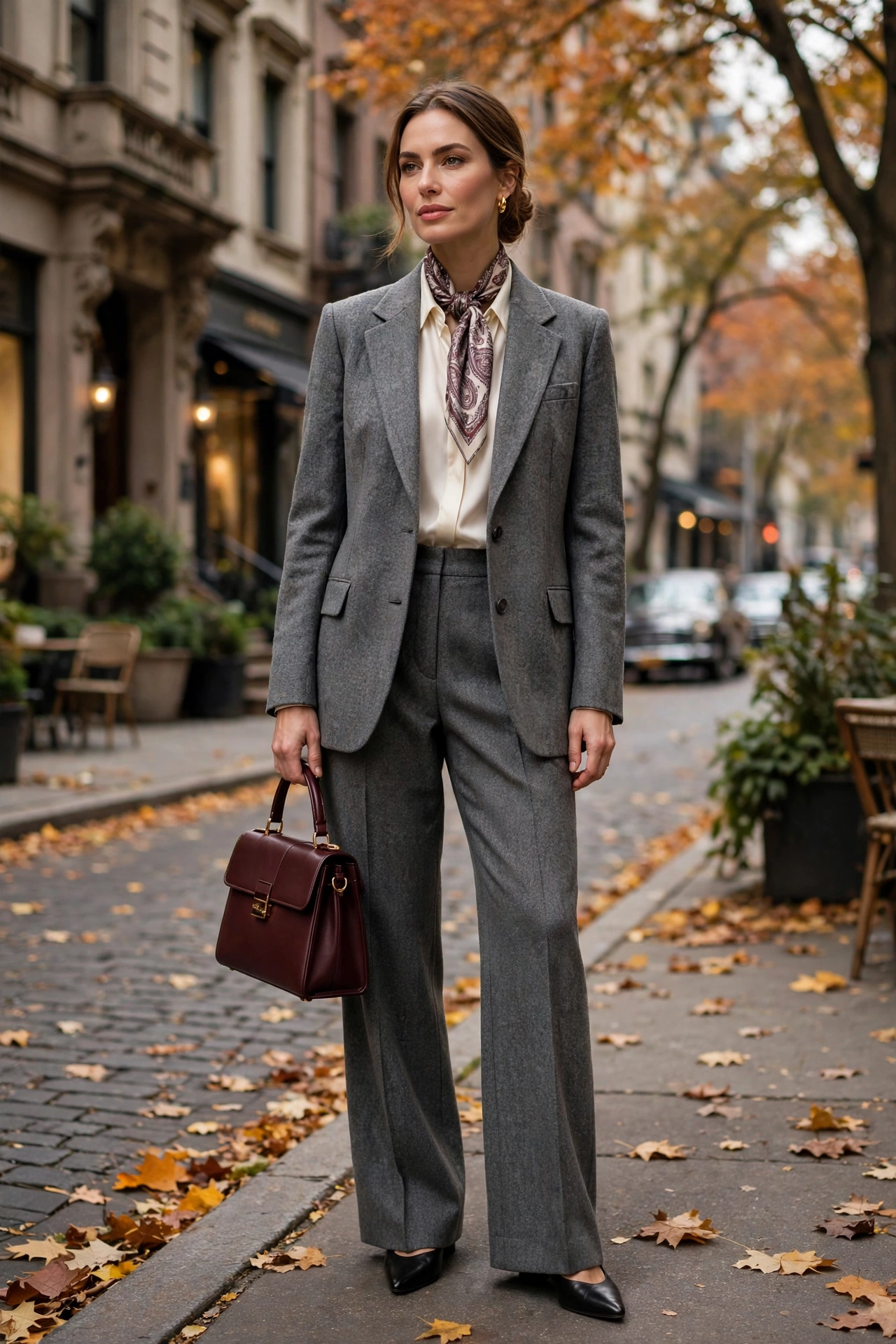 Woman in an equestrian-style blazer with tall riding boots and jodhpurs