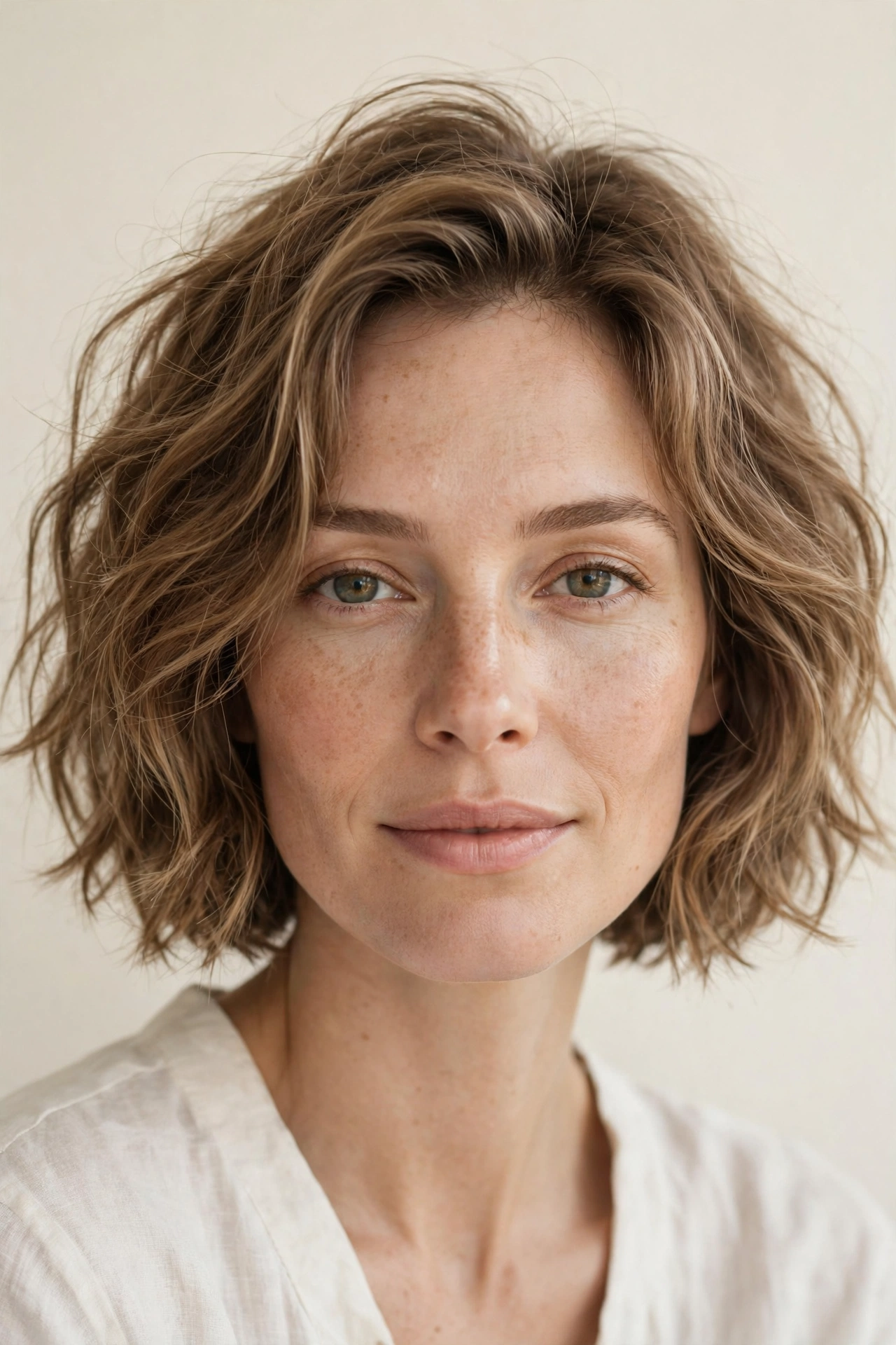 Textured French bob with soft waves, a chic short bob hairstyle idea