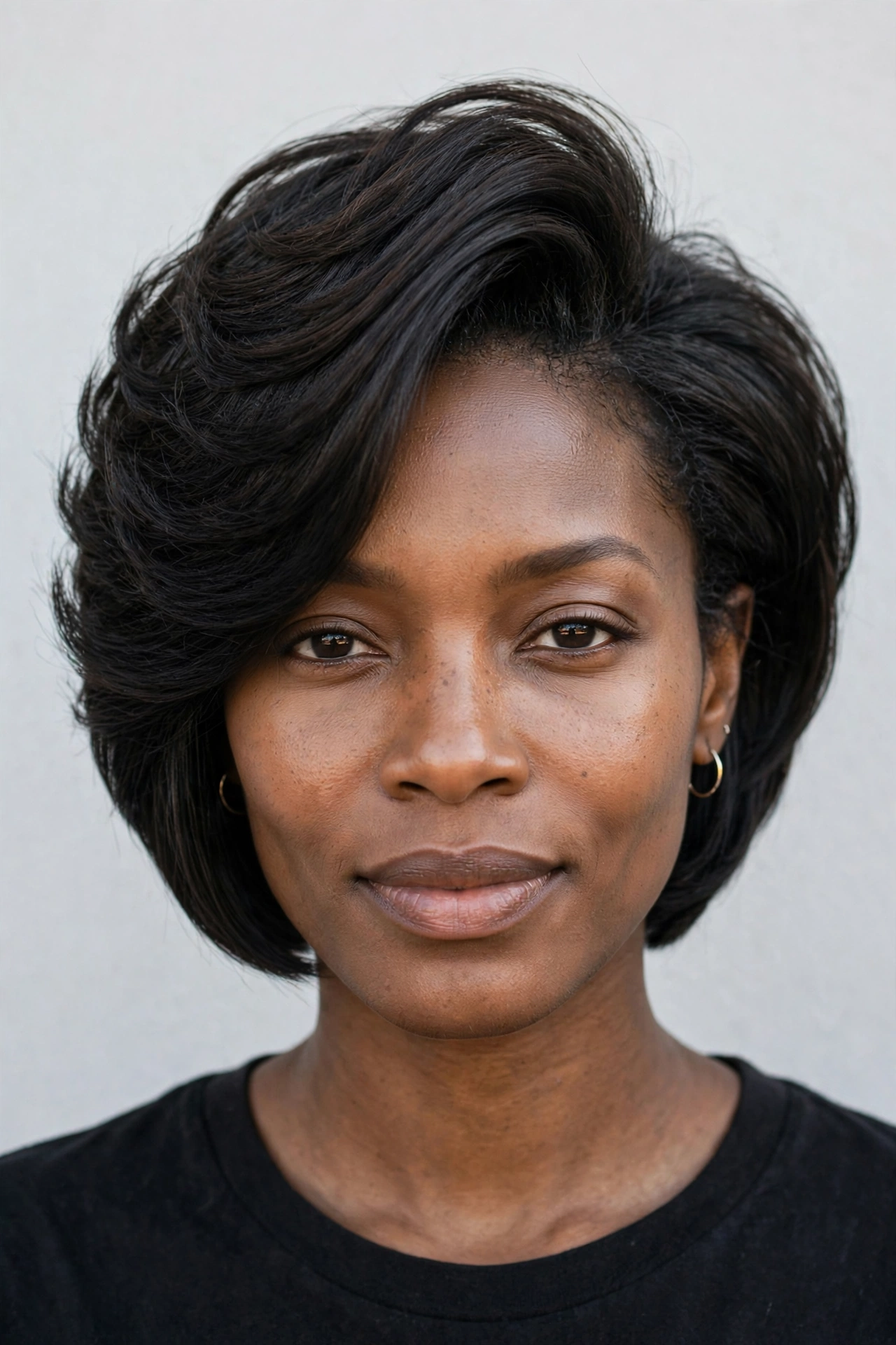 Stacked bob with crown volume, a voluminous short bob hairstyle idea