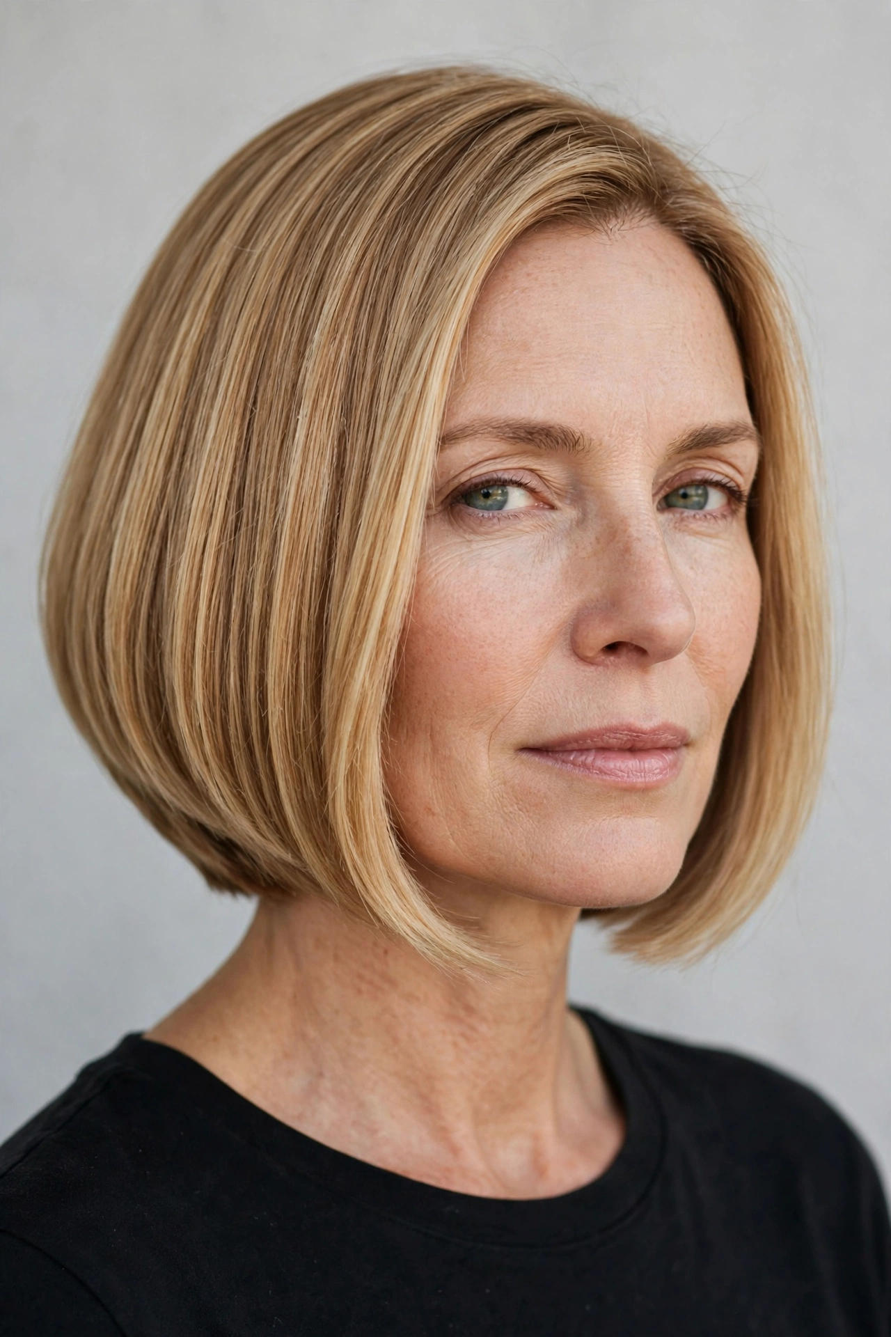 A-line bob with graduated layers, a sleek short bob hairstyle idea