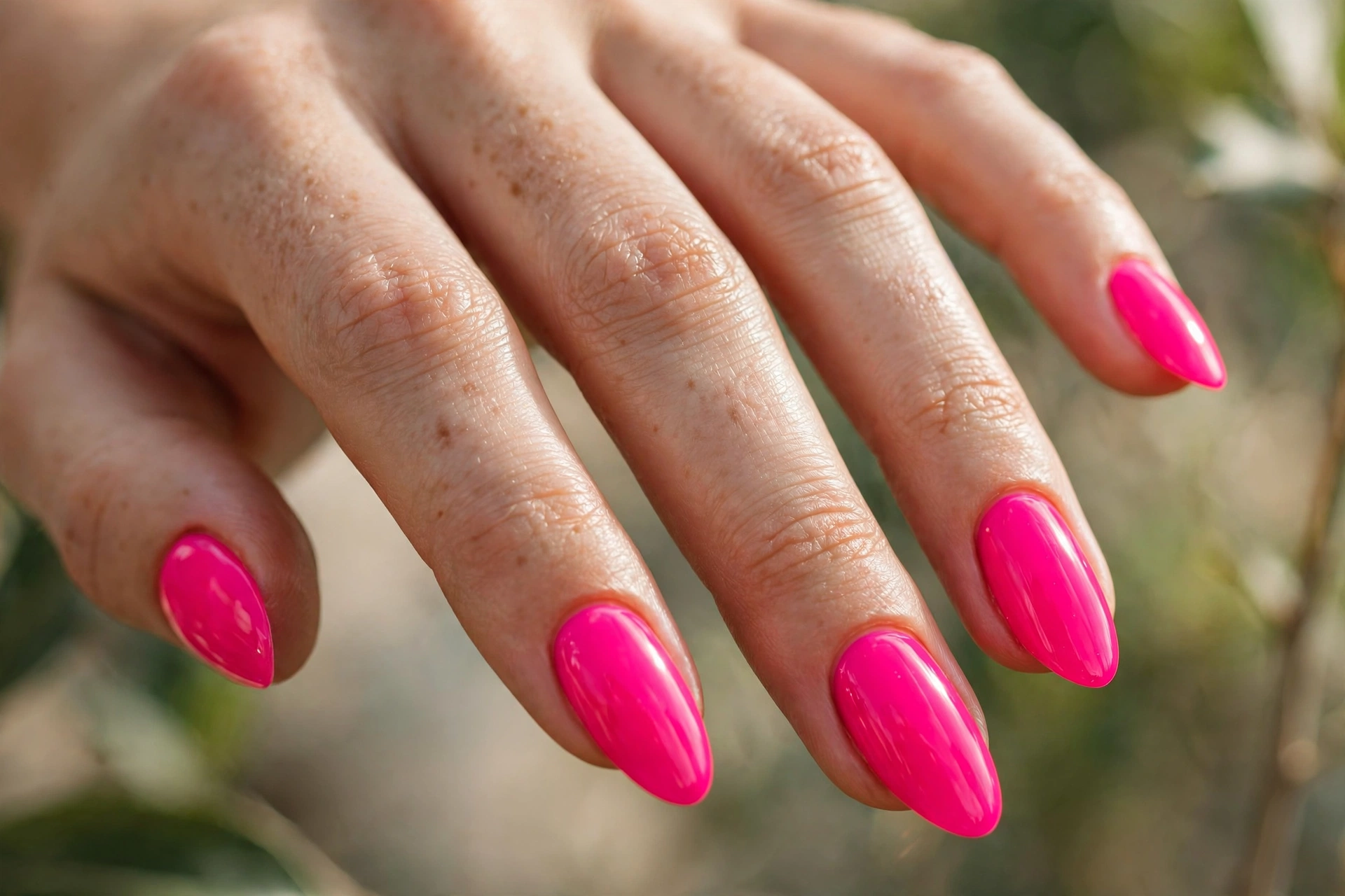 hot pink neon nails summer nail designs