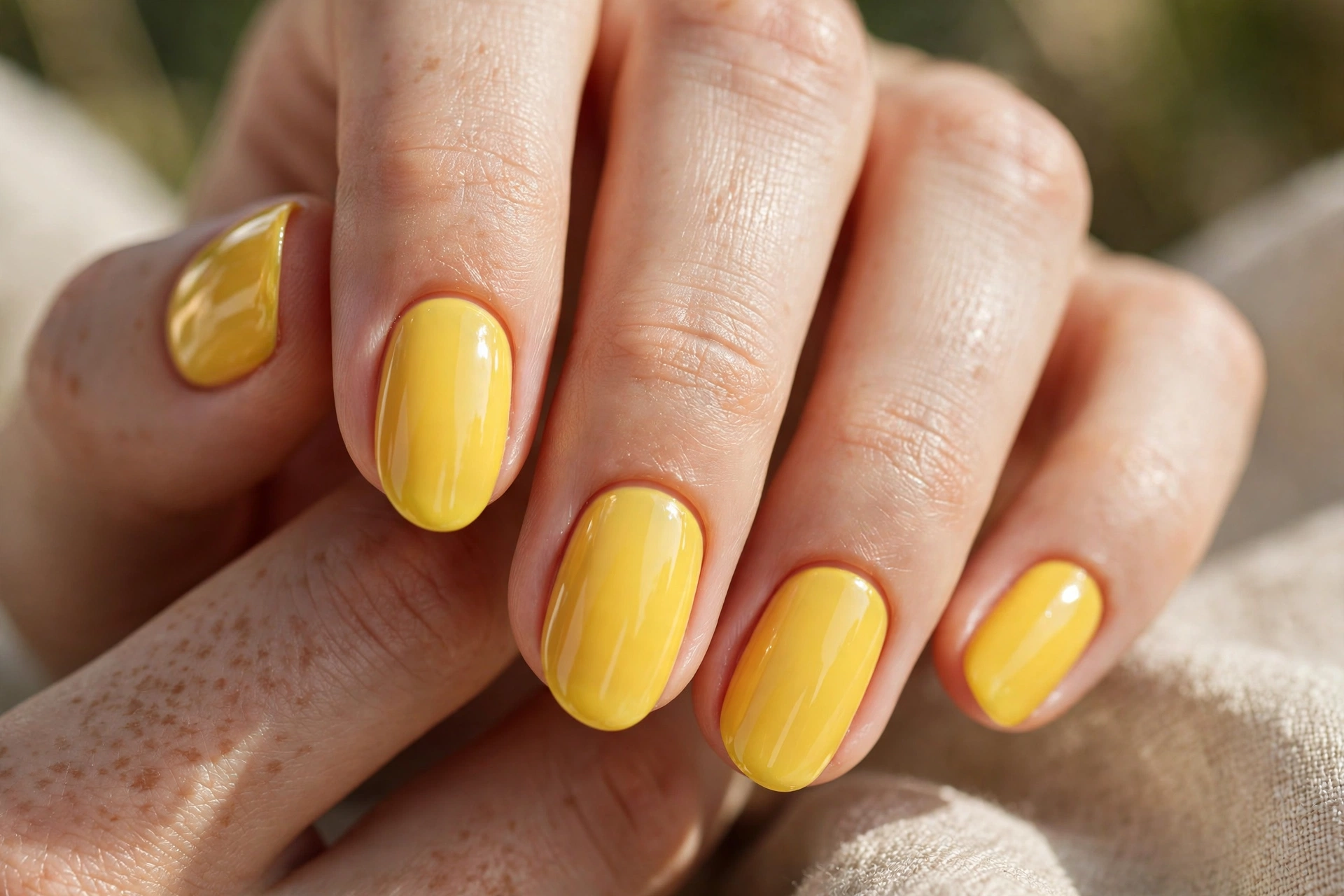 sunny yellow gloss nails summer nail designs