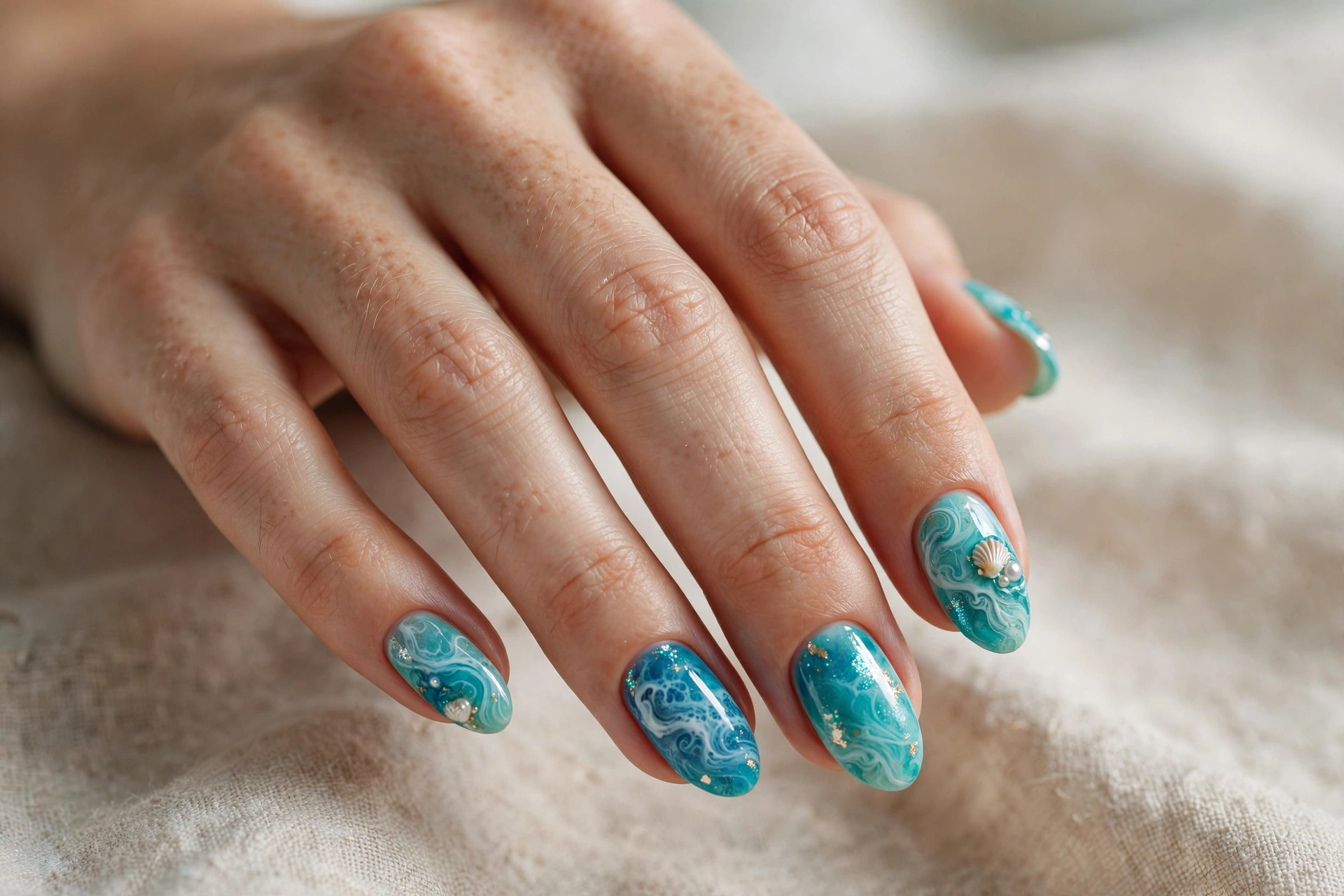 turquoise ocean nails summer nail designs
