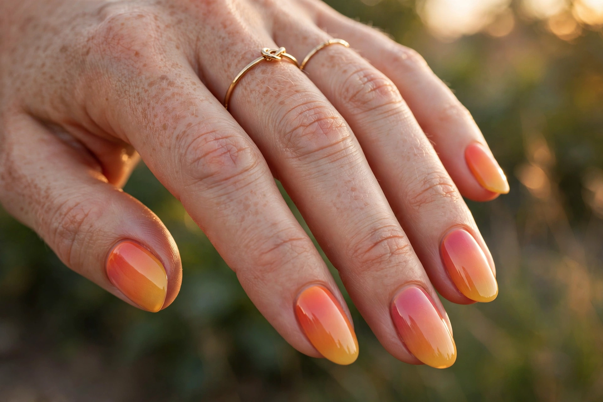 sunset ombré nails summer nail designs
