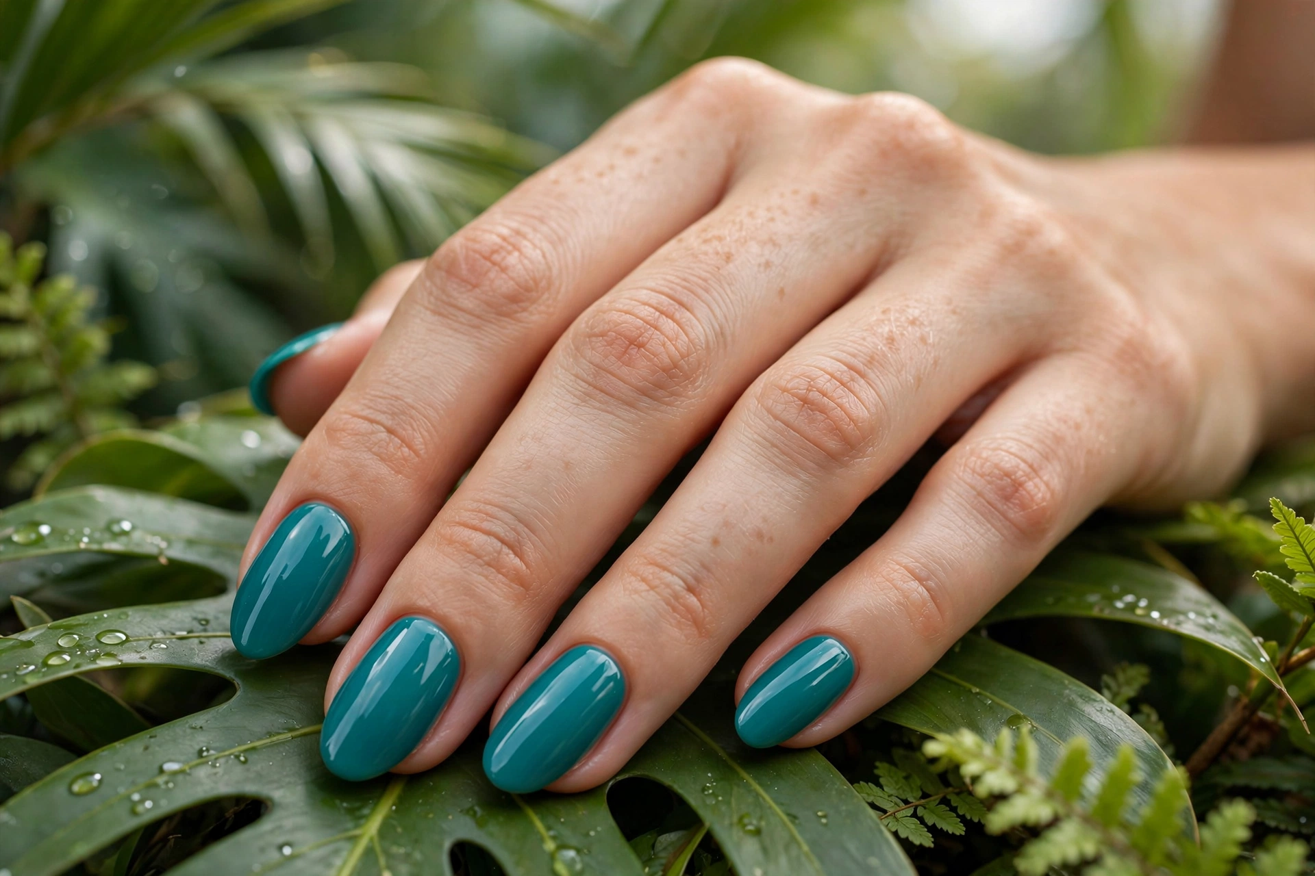 tropical teal nails summer nail designs