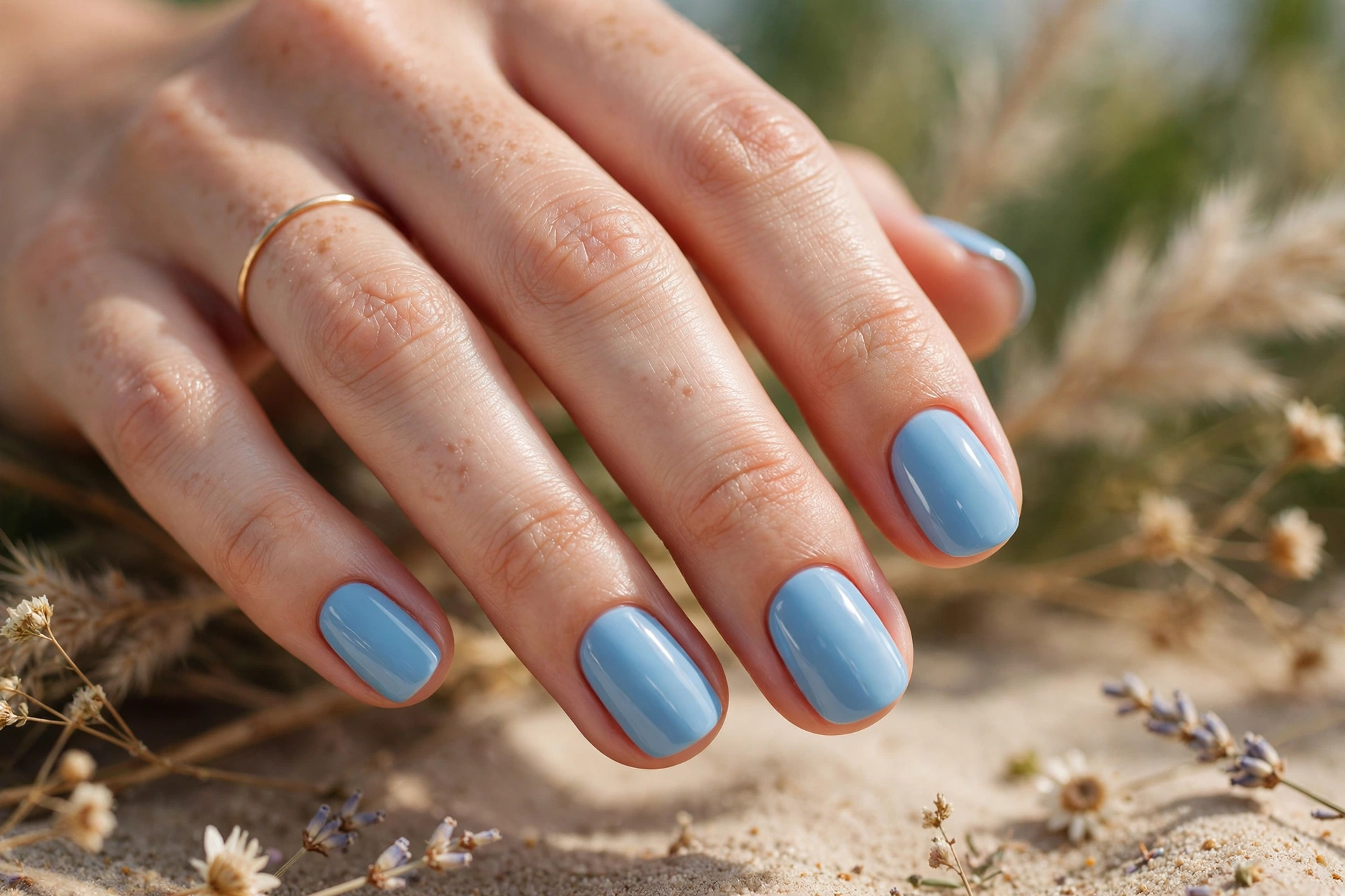 sky blue summer nails summer nail designs